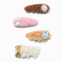 Claire&#39;s Club Forest Critters Sherpa Snap Hair Clips - 4 Pack,