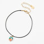 Palm Charm Black Cord Anklet,