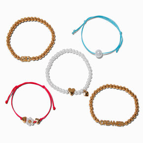 T H E M E x Claire&#39;s &#39;&#39;Big Dreamer&#39;&#39; Beaded Bracelet Set - 5 Pack,