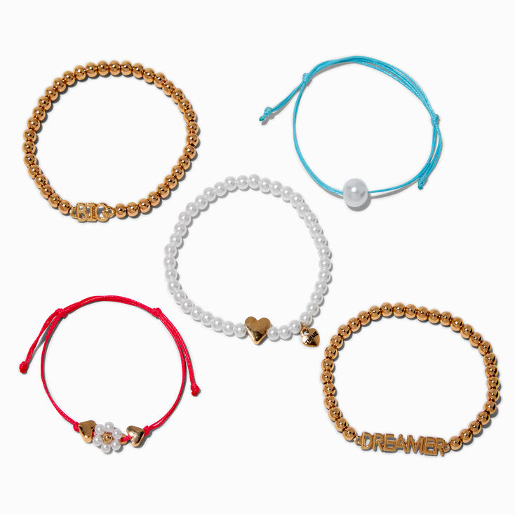 T H E M E x Claire&#39;s &#39;&#39;Big Dreamer&#39;&#39; Beaded Bracelet Set - 5 Pack,