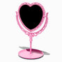 Pink Heart-Shaped Tabletop Mirror,