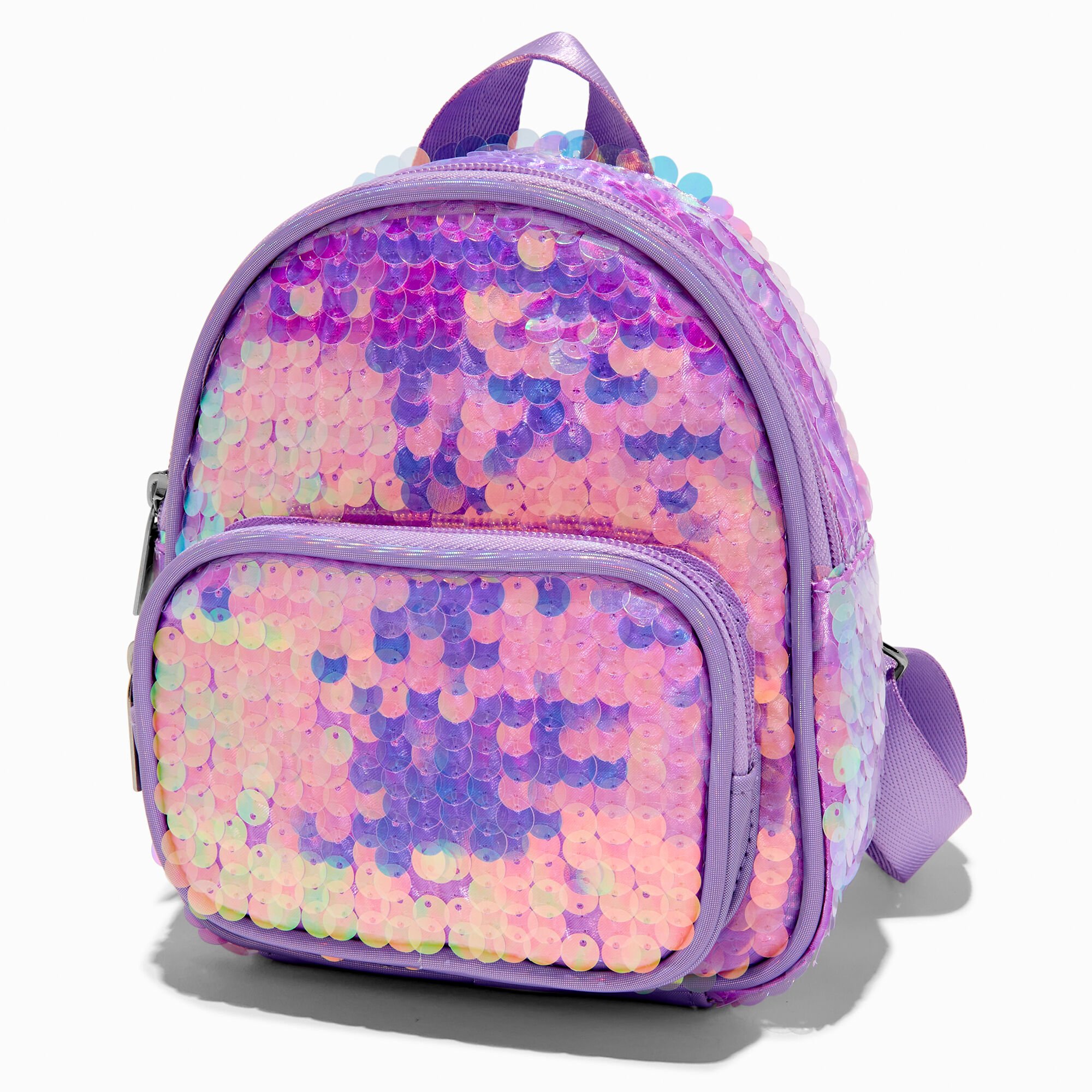 Claire's Club Purple Sequin Mini Backpack,