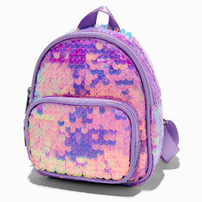 Claire&#39;s Club Purple Sequin Mini Backpack,