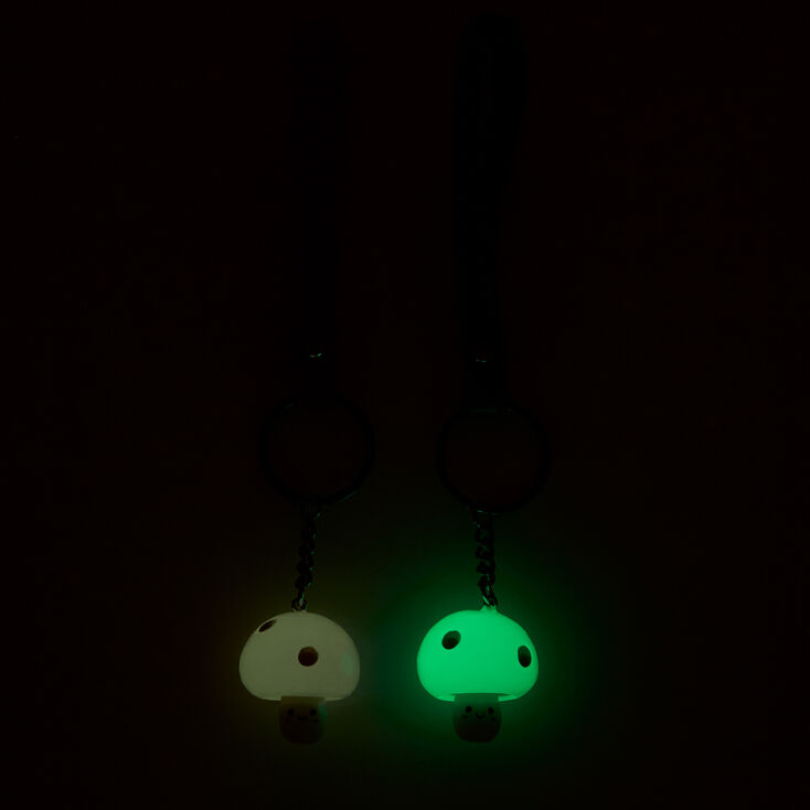 Best Friends Mushroom Glow In the Dark Wristlet Keychains - 2 Pack,