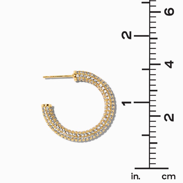 C LUXE by Claire&#39;s 18k Yellow Gold Plated 20MM Pav&eacute; Cubic Zirconia Hoop Earrings,