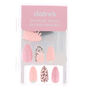 Leopard Bling Stiletto Faux Nail Set - Pink, 24 Pack,