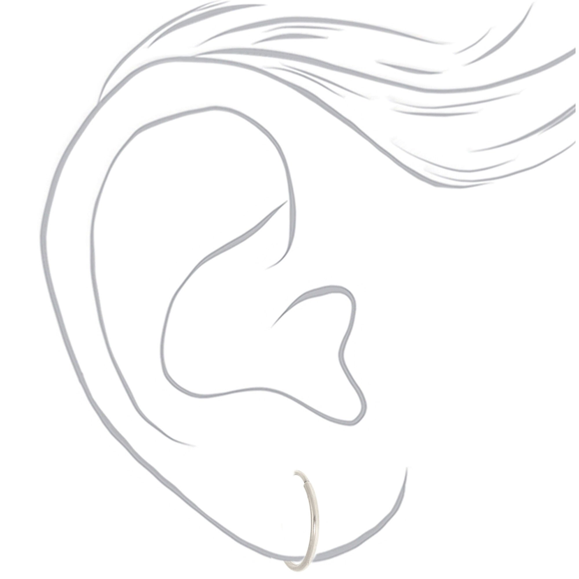 C LUXE by Claire's Silver-tone Titanium 10mm Sleek Hoop Earrings,
