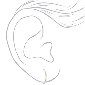 C LUXE by Claire&#39;s Silver-tone Titanium 10mm Sleek Hoop Earrings,