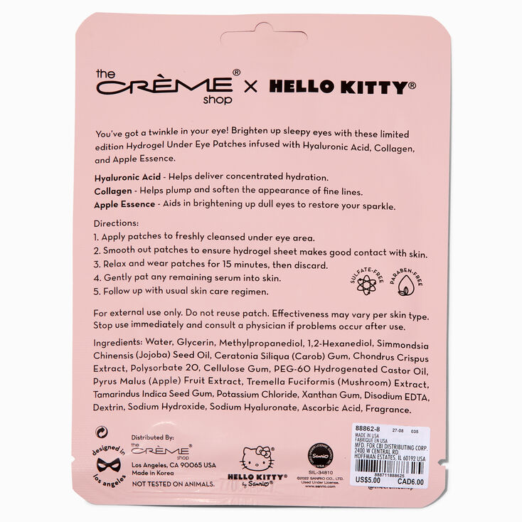 The Cr&egrave;me Shop&reg; x Hello Kitty&reg; Apple of My Eye Brightening Hydrogel Under Eye Patches,