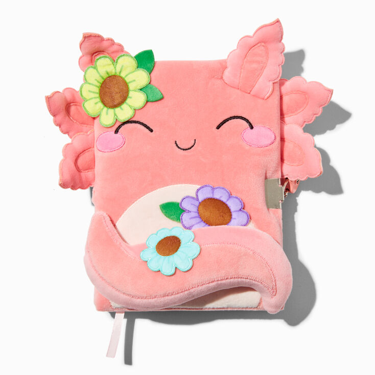 Journal &agrave; cadenas en peluche axolotl floral,