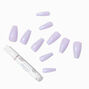 Faux ongles vegan ballerine lilas effet glac&eacute; - Lot de 24,