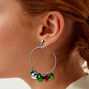 Pendantes &agrave; clip 8&nbsp;cm style cr&eacute;ole grelots de No&euml;l 50 mm couleur argent&eacute;e,