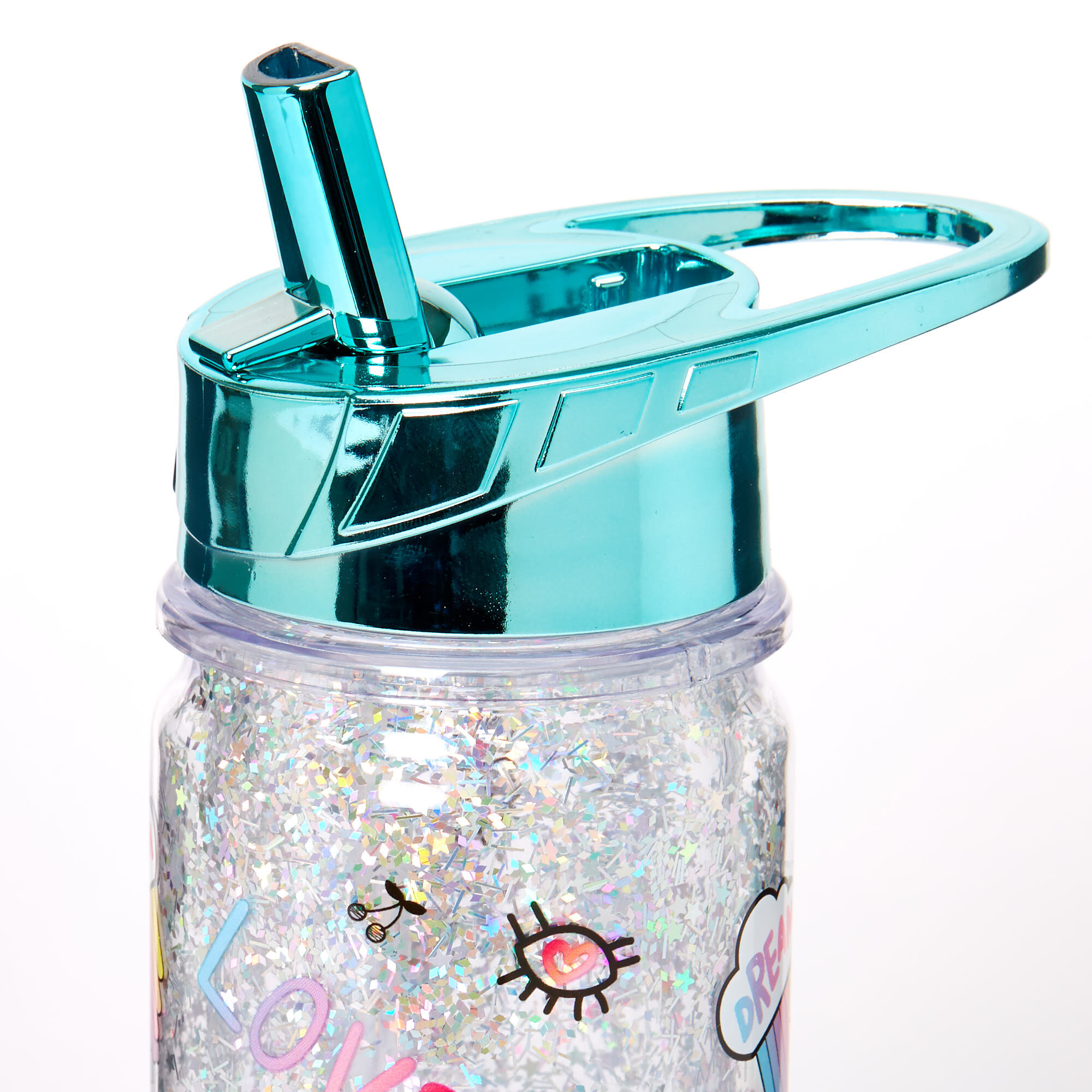 Glitter Emoticon Water Bottle,