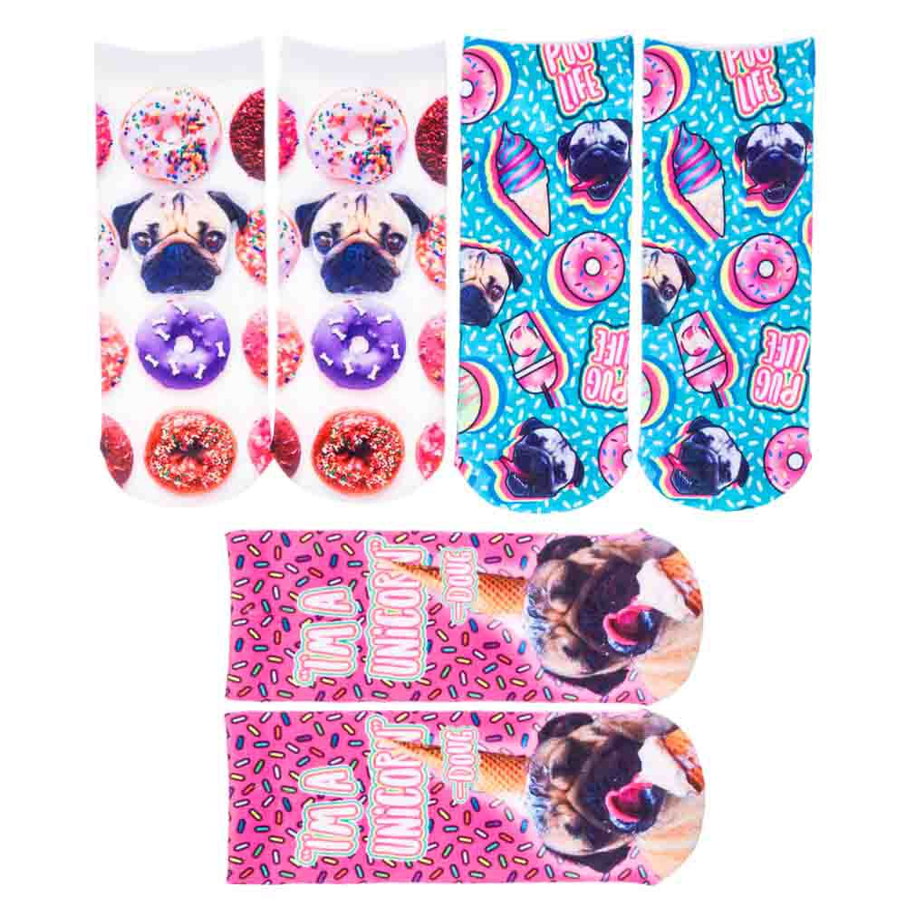 Doug The Pug® Sweet Treats Patterned Socks - Various Colours,