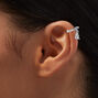 Silver Cubic Zirconia Teardrop Ear Cuff,