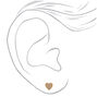 Gold Glitter Heart Stud Earrings,