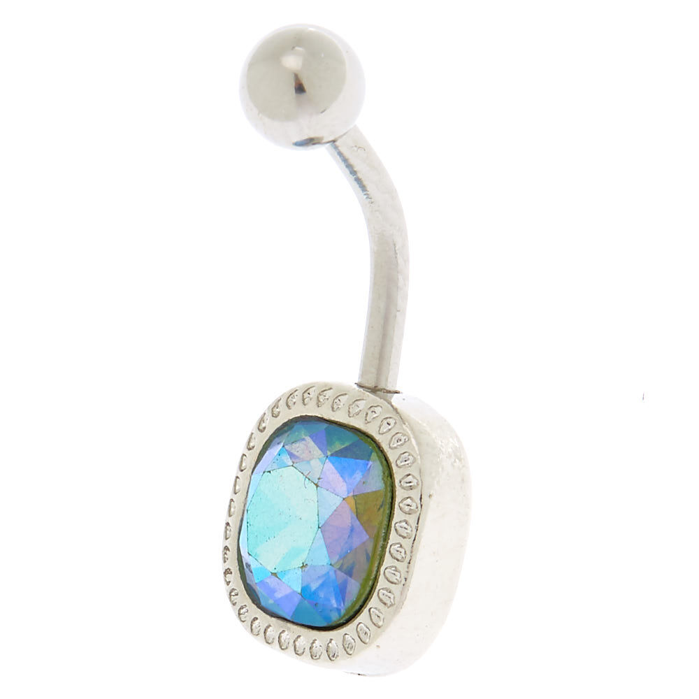 Silver 14G Holographic Belly Ring Claire s
