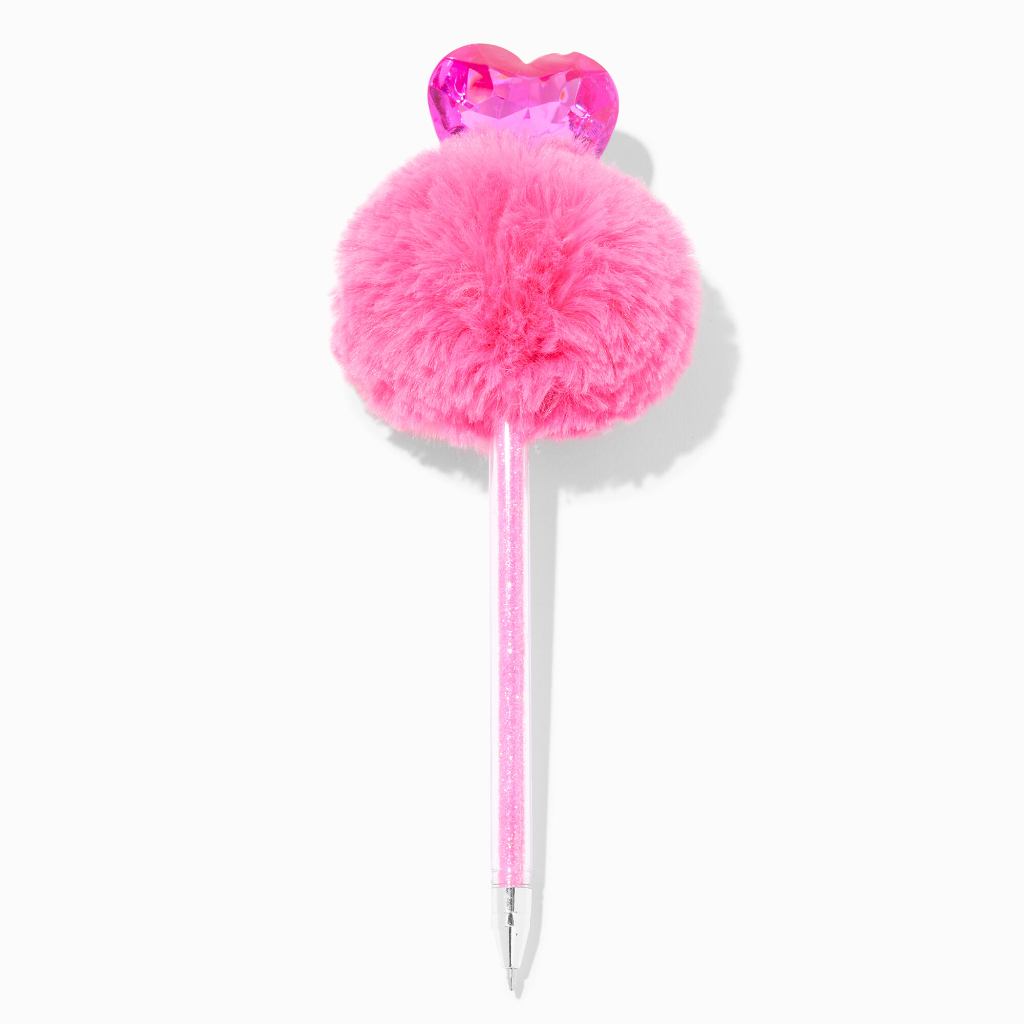 View Claires Pom Heart Pen Pink information