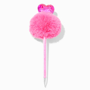 Pink Pom Pom Heart Pen,