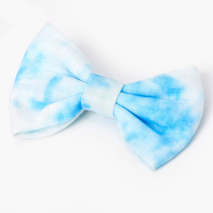 Tie Dye Hair Bow Clip Light Blue Claire S