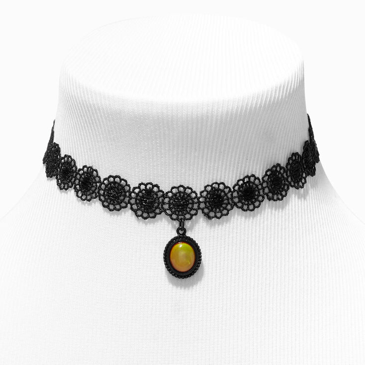Black Mandala Mood Oval Choker Necklace,