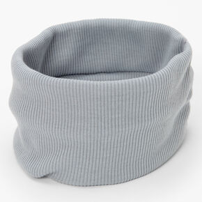 Flat Ribbed Headwrap - Grey,