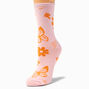 Pink &amp; Orange Butterfly Crew Socks,