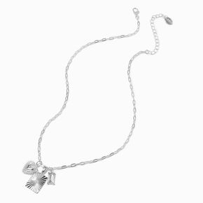 Silver-tone Mixed Charm Pendant Necklace,