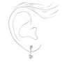 Silver 1&quot; Crystal Snake Magnetic Drop Earrings,