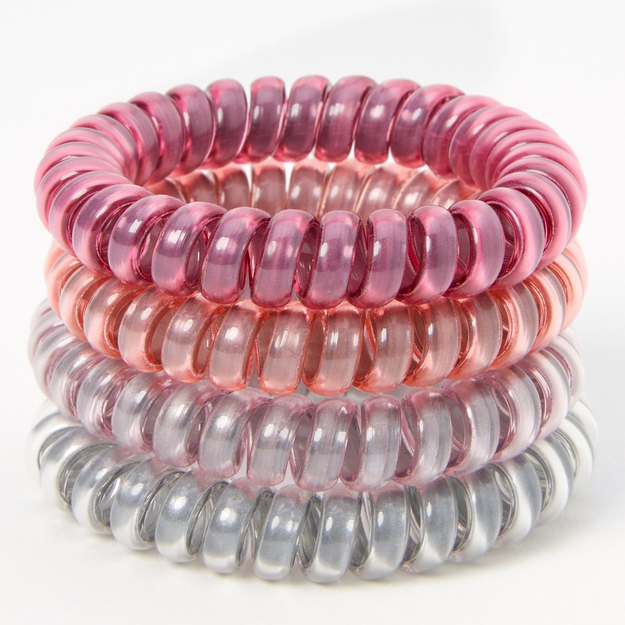 Multicolor Chic Spiral Hair Ties - 4 Pack,
