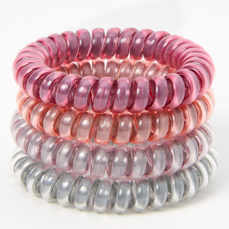 Multicolor Chic Spiral Hair Ties - 4 Pack,