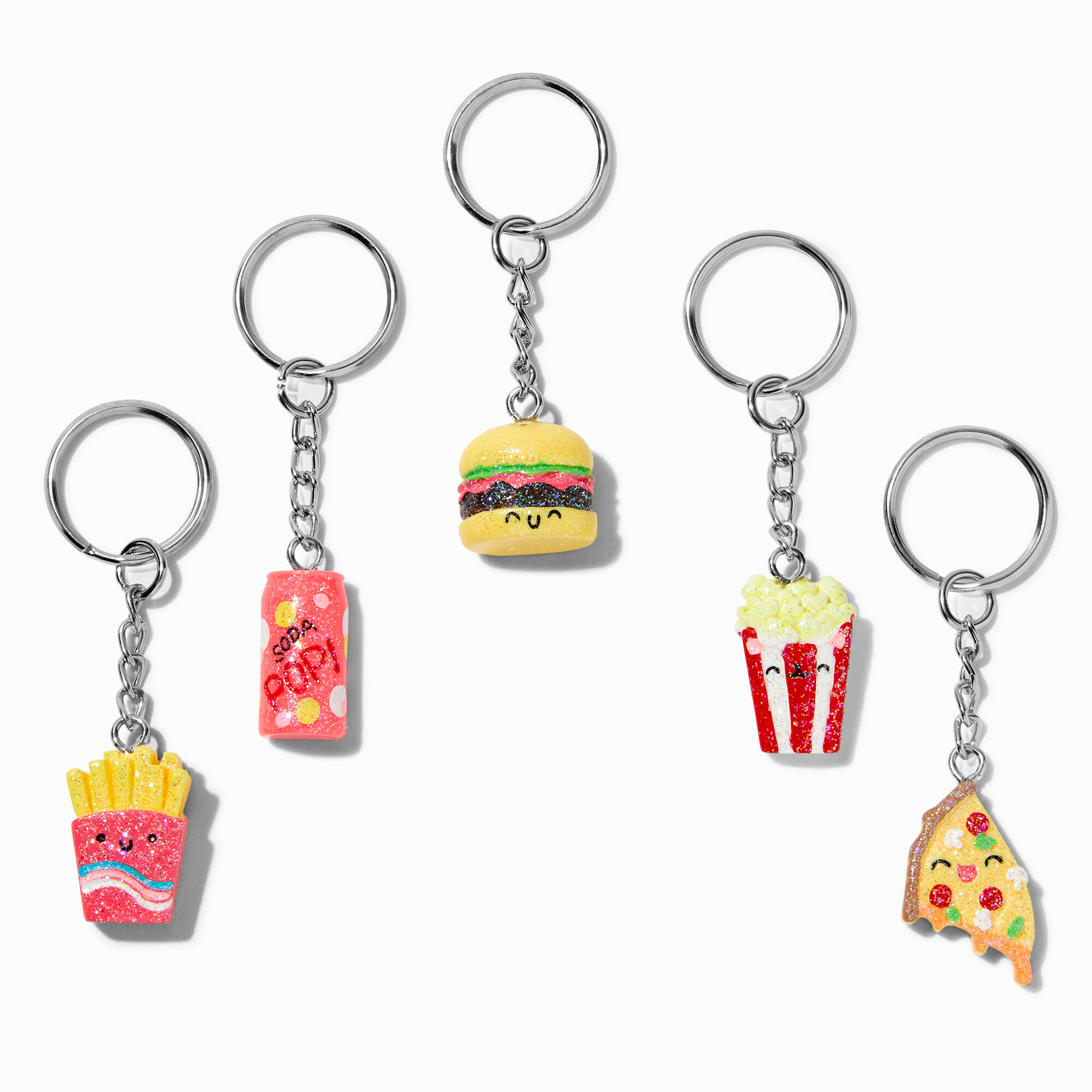 Glitter Junk Food Best Friends Keychains - 5 Pack | Claire's US