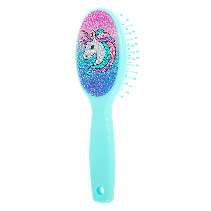 Claire's Mini brosse à cheveux plate bling Miss Glitter la licorne Club Claire's - Vert menthe