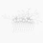 Silver-tone Pearl &amp; Rhinestone Flower Hair Comb,