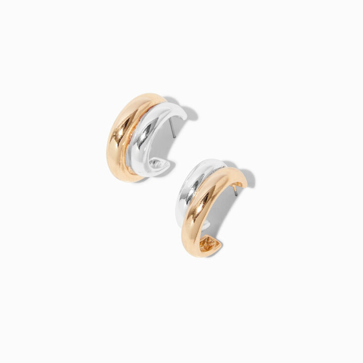 Boucles d&#39;oreilles &eacute;paisses en m&eacute;taux mixtes,