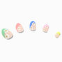 MeganPlays&trade; Claire&#39;s Exclusive Rainbow Tip Daisy Stiletto Press On Faux Nail Set - 24 Pack,