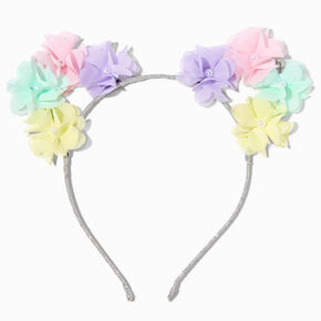 Claire&#39;s Club Pastel Flower Cat Ears Headband,