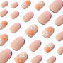 Peach Daisy French Stiletto Press On Vegan Faux Nail Set - 24 Pack,