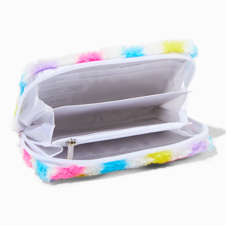 Multicolor Checkerboard Plush Wristlet Wallet,