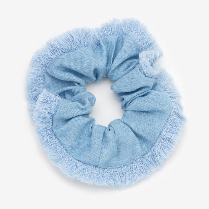 Medium Denim Hair Scrunchie - Denim,