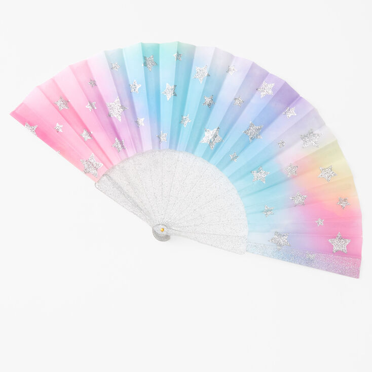 Claire&#39;s Club Tie Dye Star Folding Fan,