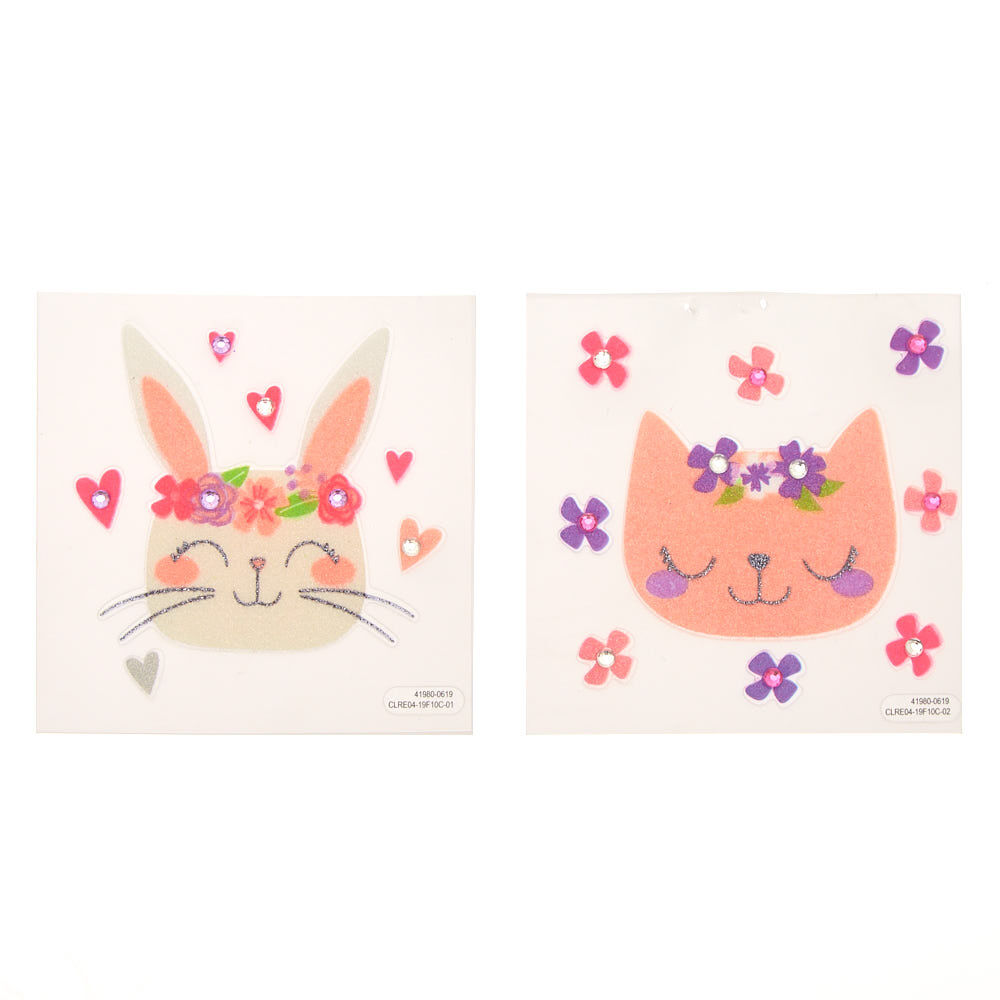 Claire's Club Bunny & Cat Temporary Tattoo Set - 2 Pack,