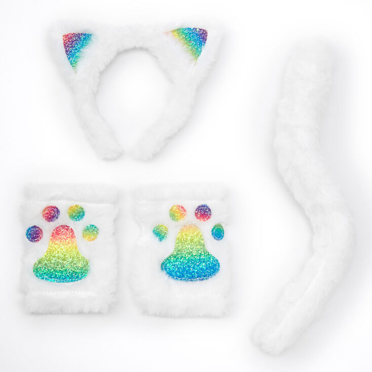 Claire's Déguisement de chat en peluche - Blanc