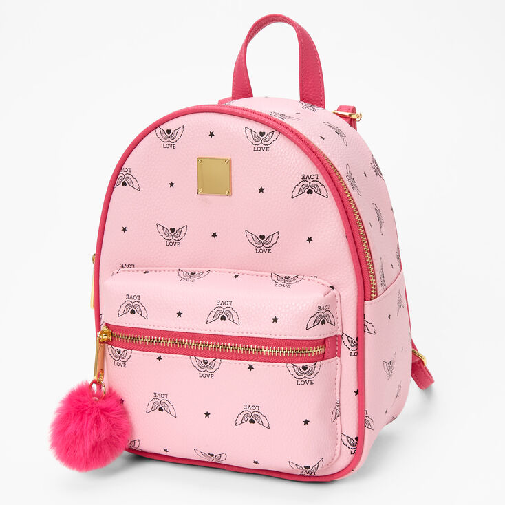 Love Angel Wings Small Backpack - Pink | Claire's US