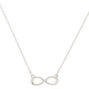 Collier &agrave; pendentif symbole de l&rsquo;infini couleur argent&eacute;,