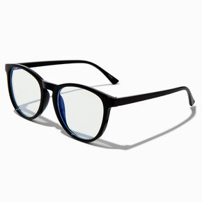 Solar Blue Light Reducing Black Oval Clear Lens Frames,