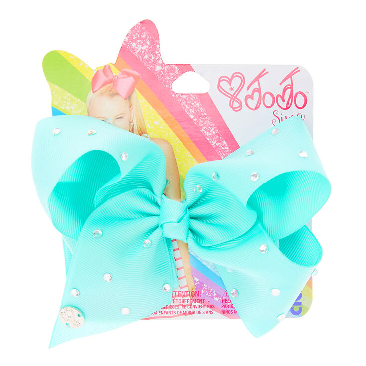 JoJo Siwa Small Rhinestone Mint Signature Hair Bow | Claire's