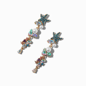 Under the Sea Pearl &amp; Crystal 2.5&quot; Drop Earrings,