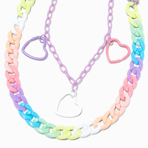 Pastel Heart Chunky Link Jean Chain,