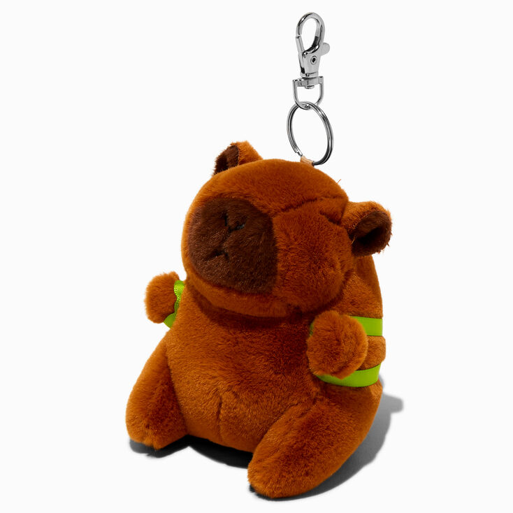 Capybara Strawberry Backpack Plush Keychain,